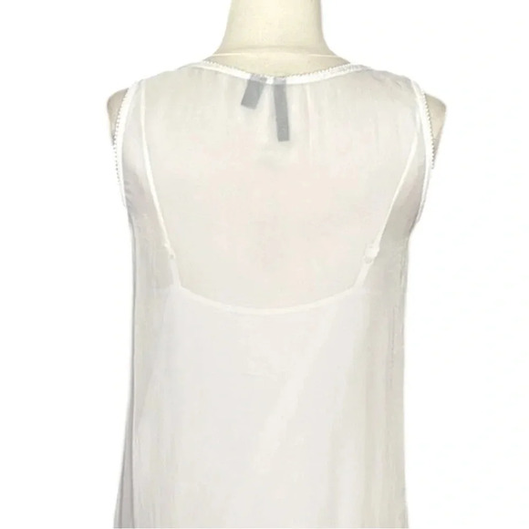 MANGO Suit White Dress Embroidered Western Camisole Sheer Ivory Feminine LWD 2 - Picture 8 of 16